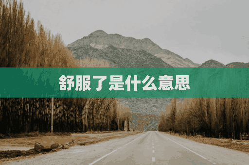 舒服了是什么意思